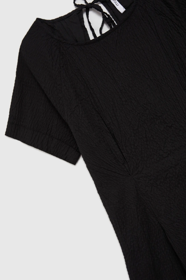 Bawełniana sukienka z odkrytymi plecami czarna