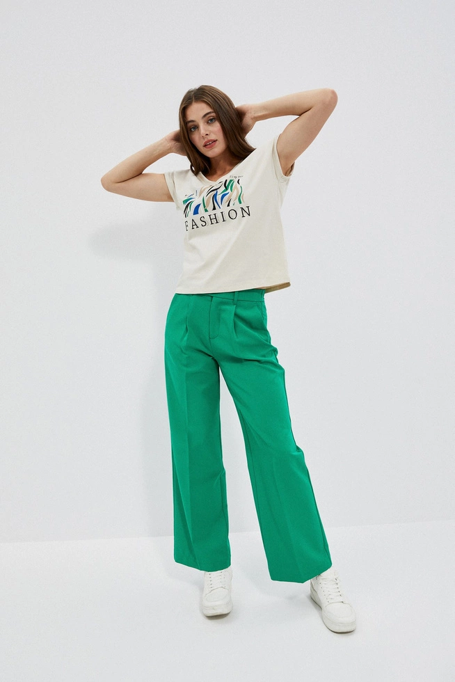 Bawełniany t-shirt z napisem piaskowy