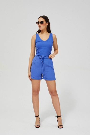 Szorty z wiązaniem błękitne