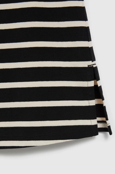 Top w paski czarno-beżowy 