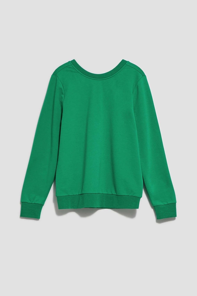 Bluza z dekoltem na plecach zielona