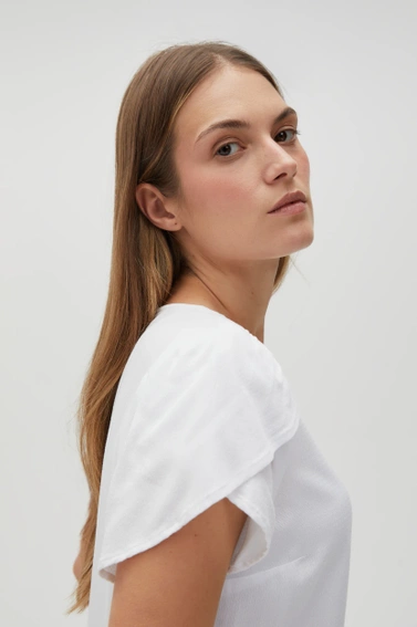 Koszula z bufiastymi rękawami biała 