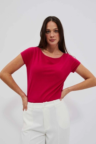 Gładki t-shirt truskawkowy