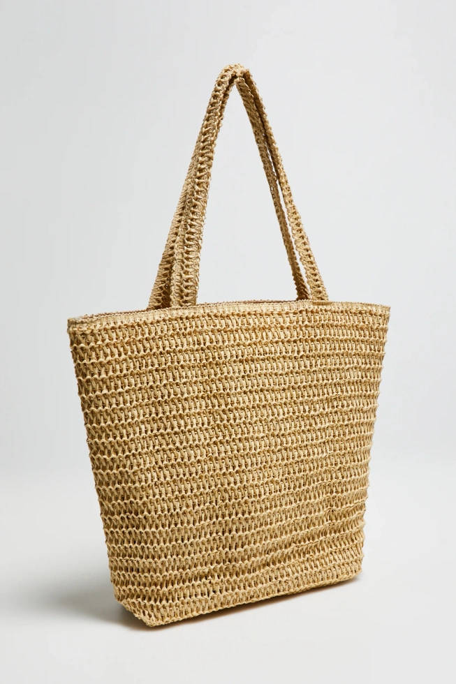 Pleciona torba beżowa