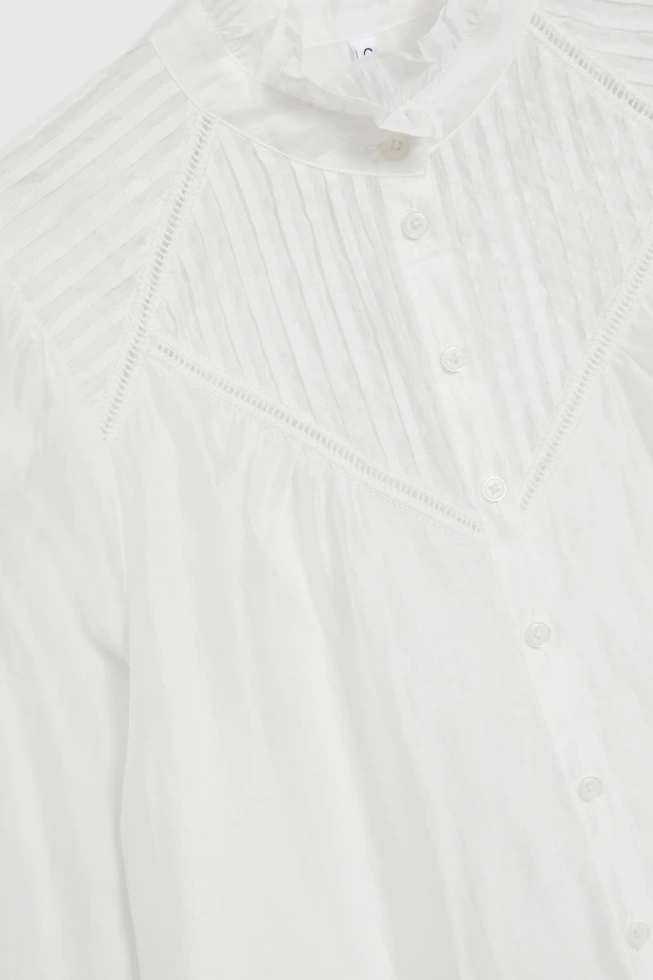 Bawełniana koszula z falbankami biała