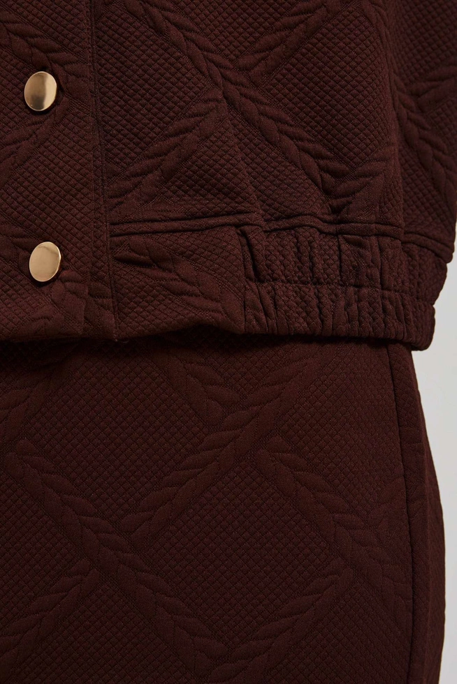 Bluza z ozdobnymi guzikami brązowa