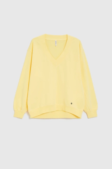 Bluza z dekoltem w serek żółta