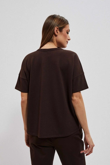 Bluza z nadrukiem ciemnbrązowa