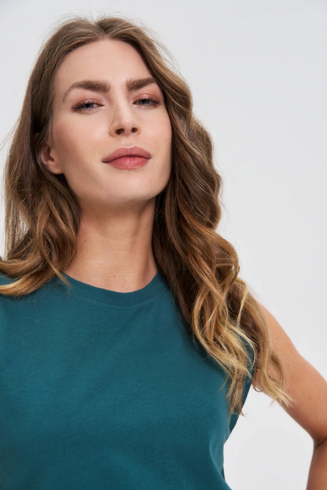 Top z bawełny zielony