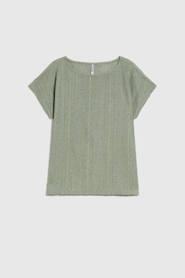 Bluzka z krótkimi rękawami oliwkowa