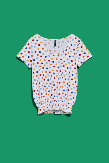 T-shirt w kolorowe kropki