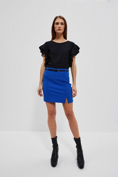 Bluzka z falbaną na ramionach czarna