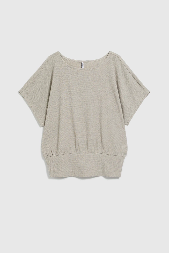 Bluzka z luźnymi rękawami beżowa