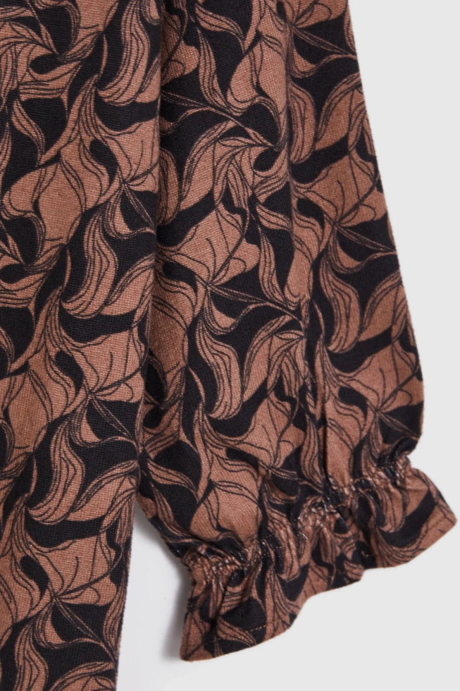 Sweter z krótkimi rękawami brązowy