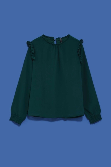 Koszula z falbaną na ramionach 