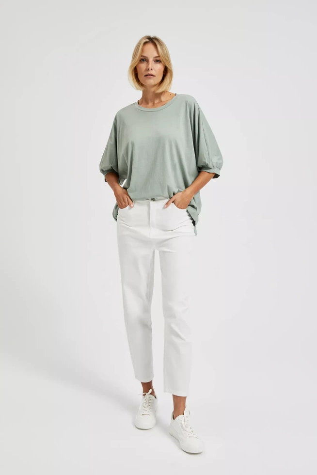 Gładka bluzka oliwkowa