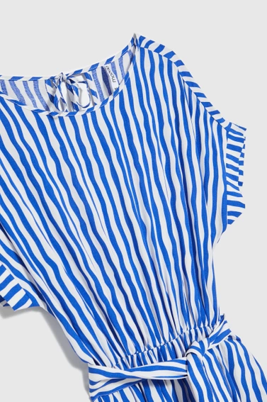 Sukienka midi w paski niebieska